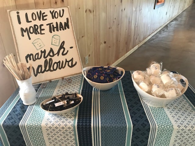 S'mores Bar at Country Lane Lodge's Fire Pit